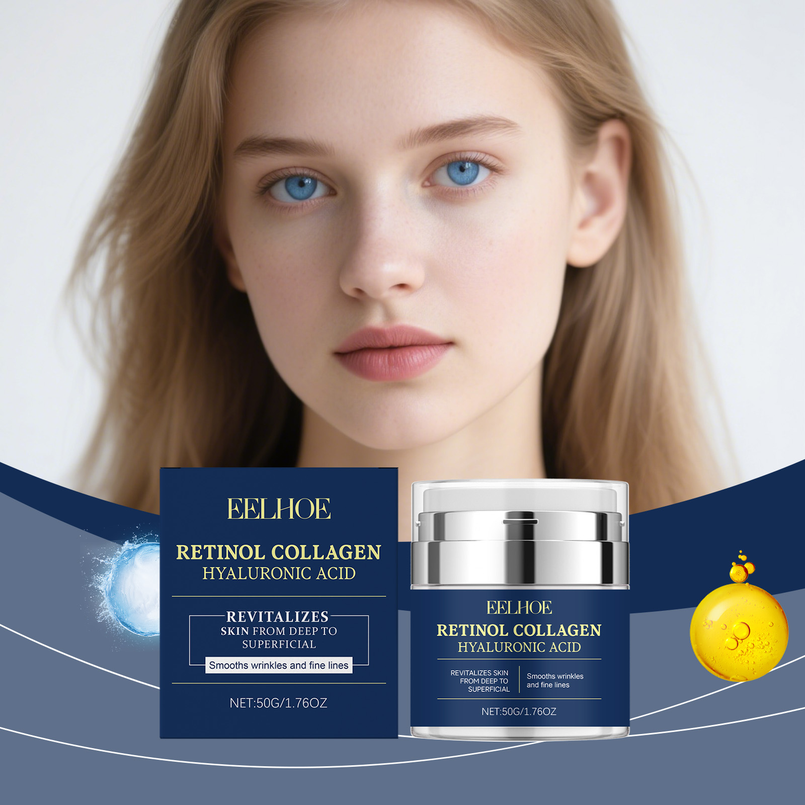 Retinol Cream - ครีมเรตินอลคอลลาเจน EELHOE ลดเลือนริ้วรอย ลดเลือนริ้วรอยเล็กๆ กระชับผิว ยกกระชับผิวหน้า