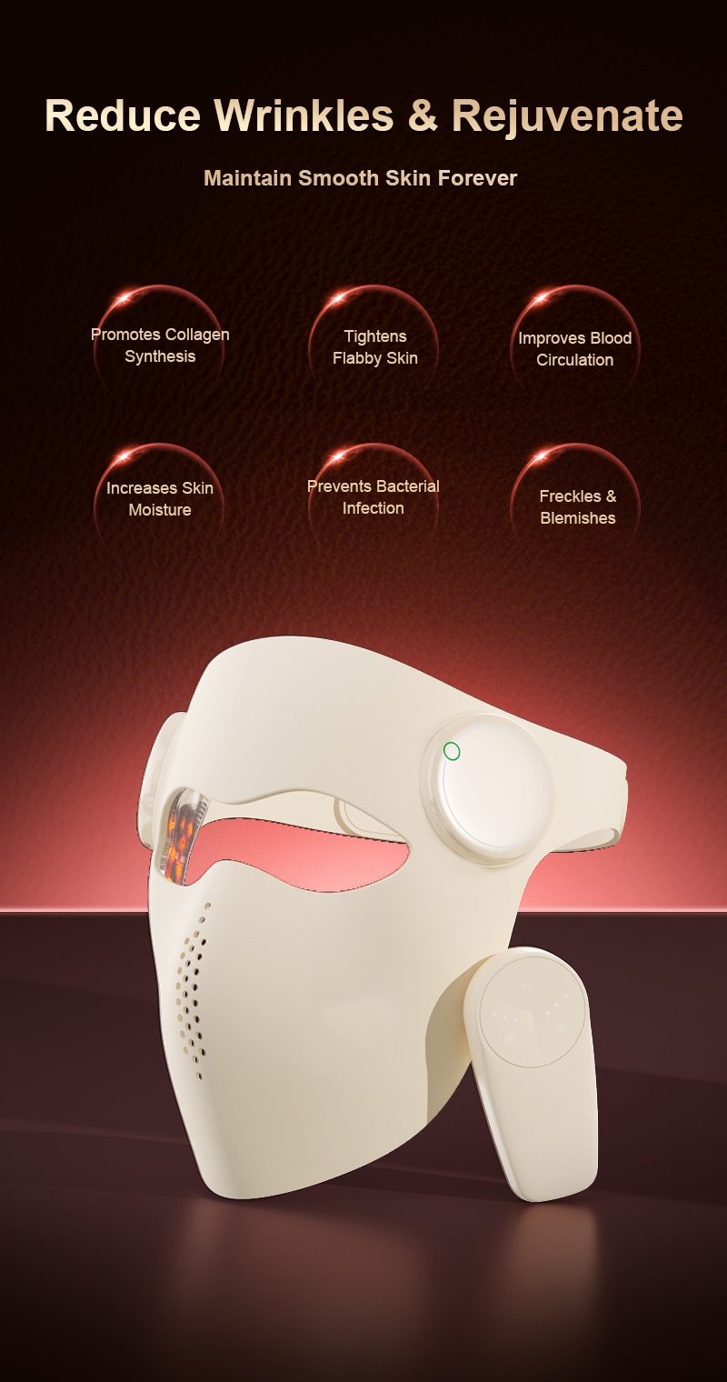 หน้ากากซิลิโคน LED แสงสีแดงสำห - Face Mask Skincare บทวิจารณ์และราคา
